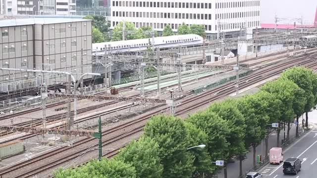 Trains at Tokyo station, Tokyo, Japan