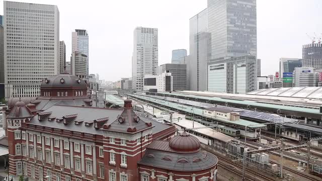 Trains at Tokyo station, Tokyo, Japan