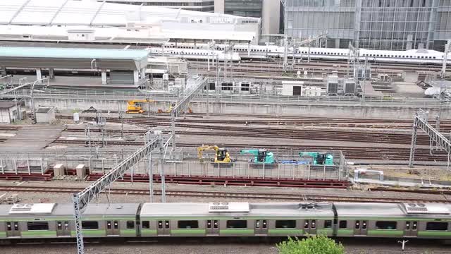 Trains at Tokyo station, Tokyo, Japan