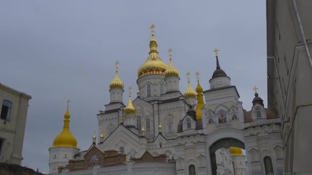 Motion Toward an Arch of Transformation Cathedral Holy Dormition Pochiv Lavra Orthodox Monastery in 