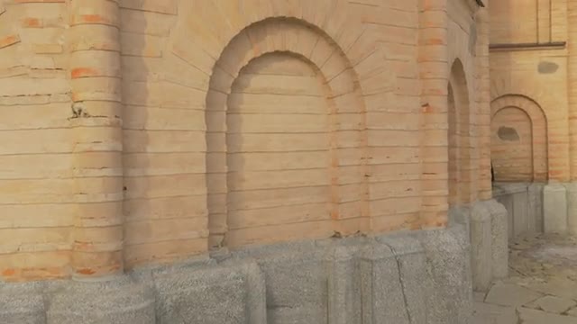 Paving Stone Brick Walls Road Paved Yellow Square Stones Way to a Dormition Cathedral at Holy Dormit