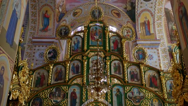 Iconostasis Gustinetskiy Female Monastery Ukraine Christmas Eve Candles Are Burning Religious Images