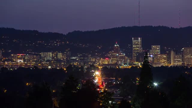 4K Day to Night Portland Oregon Timelapse