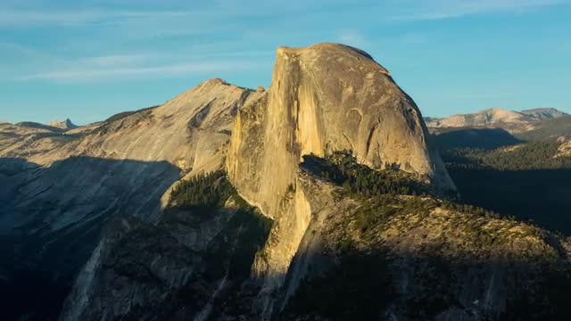 4K Sunset Light on Half Dome Pan Timelapse