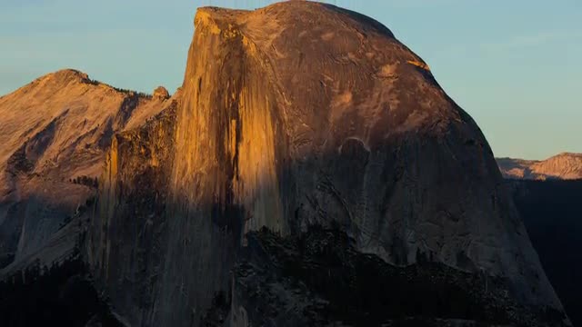 4K Sunset on Half Dome in Yosemite Motion Timelapse