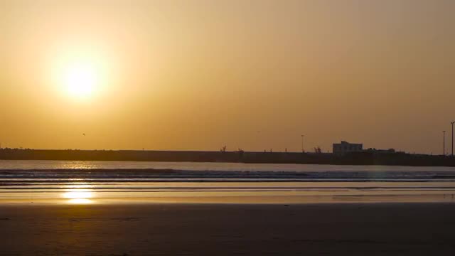 sunset on Essaouira beach