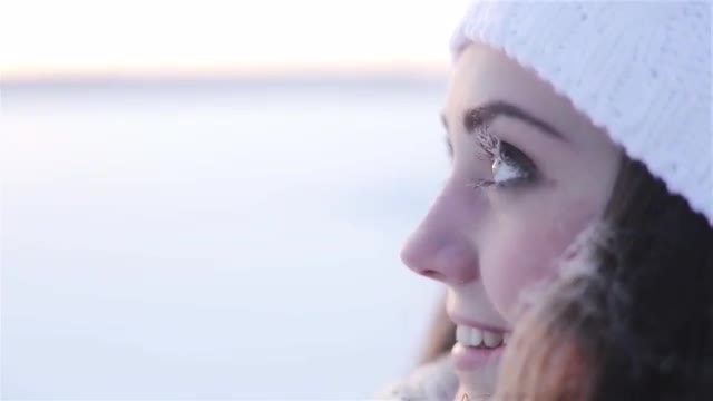 Portrait Of Young Smiling Girl In Cold Weather