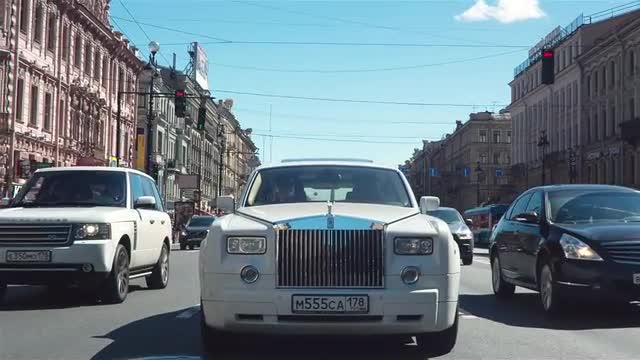 Rolls Royce Car On A City Street