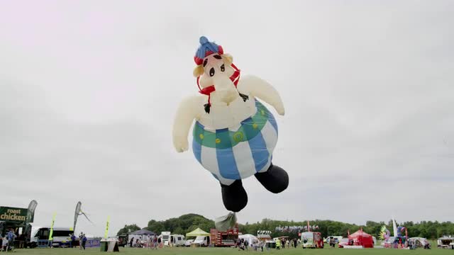 A huge, cartoon kite at the Bristol Kite Festival