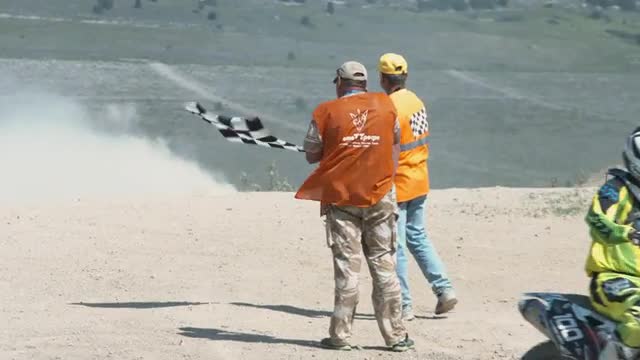 Motocross Riders Completed the Race Motocross. Finish. Motocross Competition