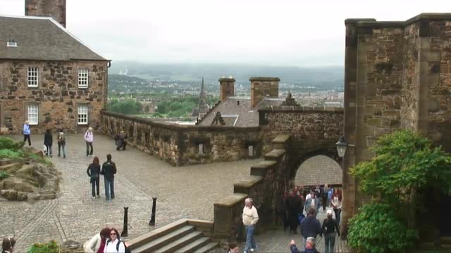 Courtyard of Edinburgh Castle in Scotland.