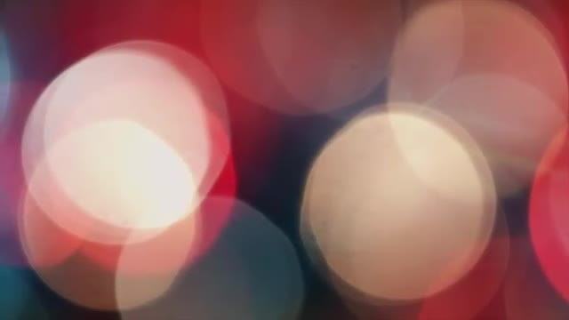 4K Shaky Of Focus Circular Bokeh Red and Blue