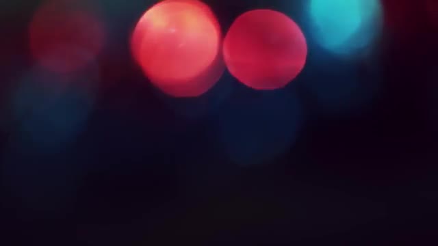 4K Shaky Of Focus Circular Bokeh Red and Blue