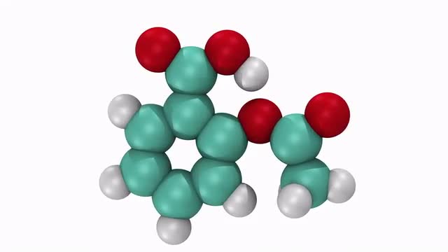 Animation of aspirin molecule