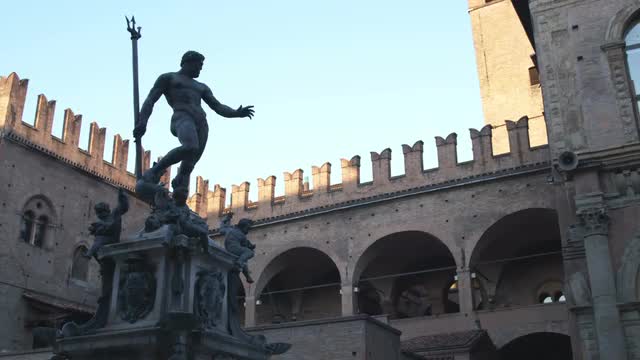 Statue in a plaza in Bologna, Italy.