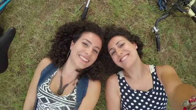 Lying on grass