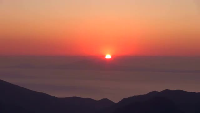 Sun rising at Shiretoko Pass, Hokkaido, Japan