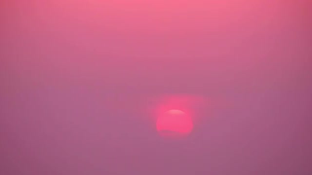Sun setting up in a pink sky
