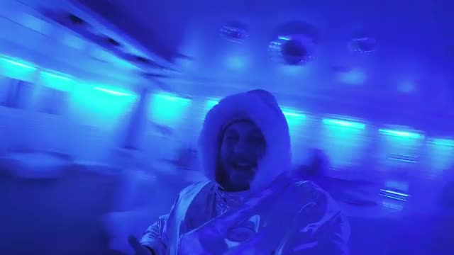 Merry Man Spends Time in the Ice Bar, Laughing, Having Fun, and Removes All Around