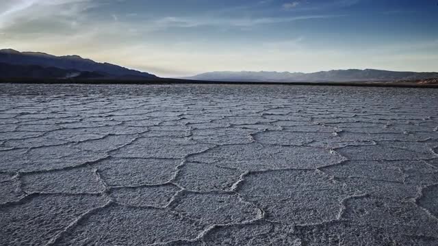 Time-Lapse of salt flats at Badwater Basin in Death Valley National Park