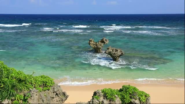 Tinu beach of Heart Rock in Okinawa Prefecture, Japan