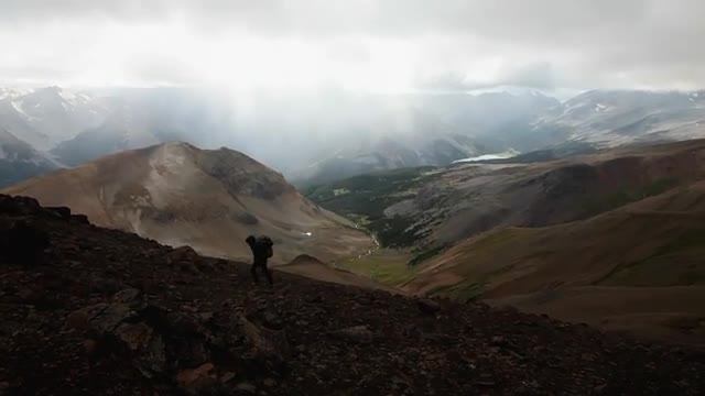 Hiker in mountains