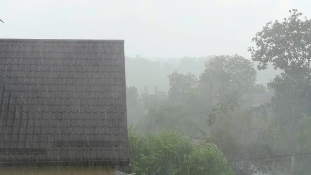 Rain Water Falling Of Roof