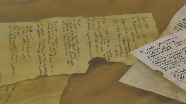 Hand-Written Paper is Floating by the River Manuscript is Thrown Into the Water Hand-Written Novelet