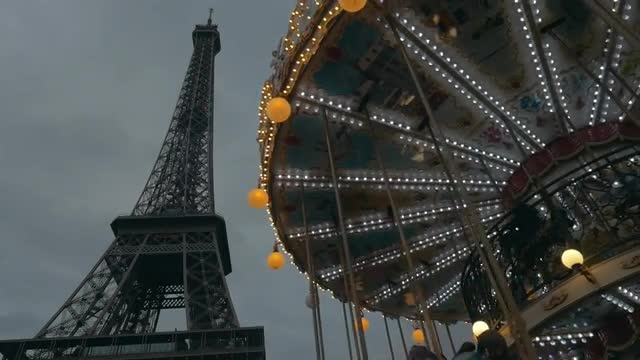 Eiffel Tower and merry-go-round