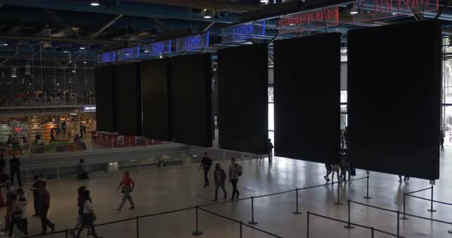 People visiting Centre Pompidou in Paris