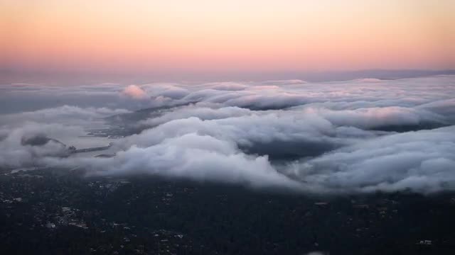 Mount Tam Fog Sunset Marin Timelapse 4k. 