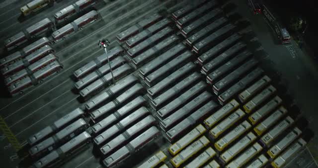 MS AERIAL Night view of parking lot 