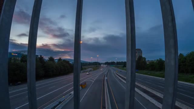 Morning sunrise traffic on highway