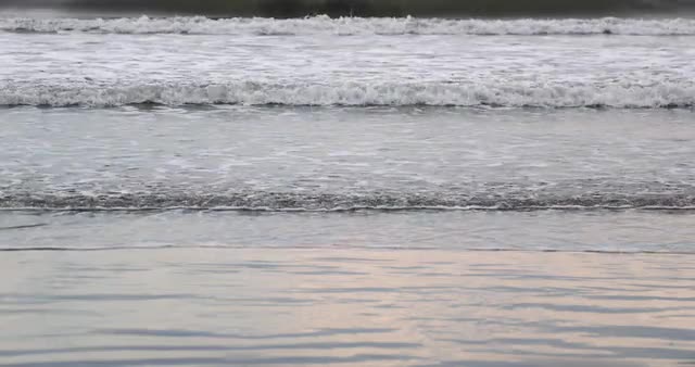 Sea waves before sunset on a rainy day at Byobugaura cliff, Chiba Prefecture, Japan