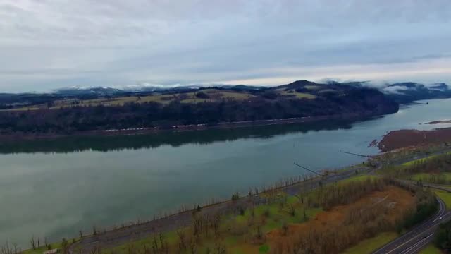 Aerial shot Vista House Oregon
