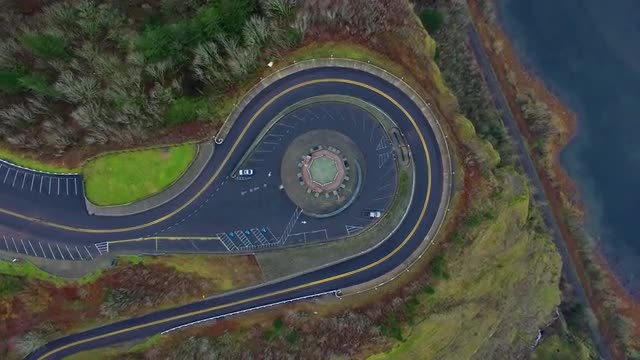 Aerial shot Vista House Oregon