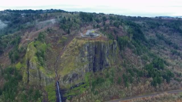 Aerial shot Vista House Oregon