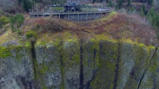 Aerial shot Vista House Oregon