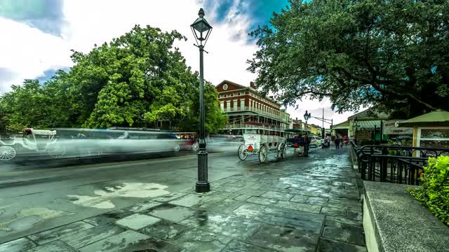 Busy street in French Quarter