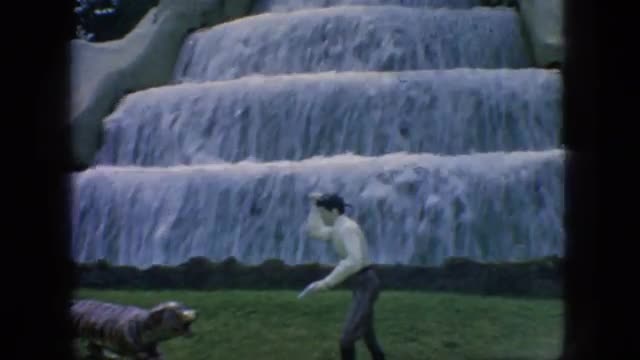 1966: lost river carnival attraction, man taming tiger NEW JERSEY