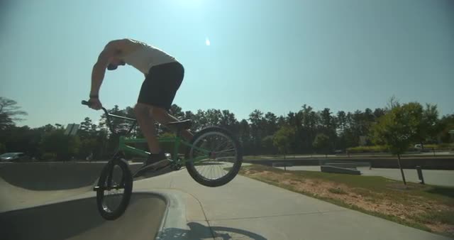 BMX bike in bowl Slow motion