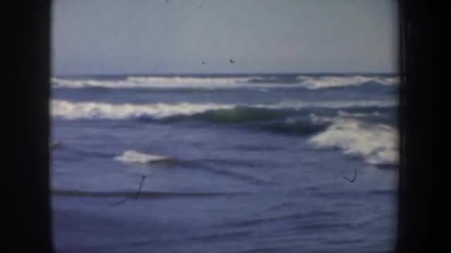 1957: four clips including a gentleman shadow boxing, a woman in a headscarf, the sky, and the ocean