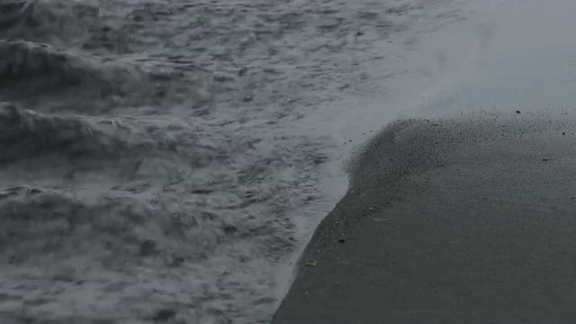A River Washes Away A Blacksand Beach