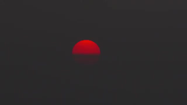 Close-up view of the sun at sunset