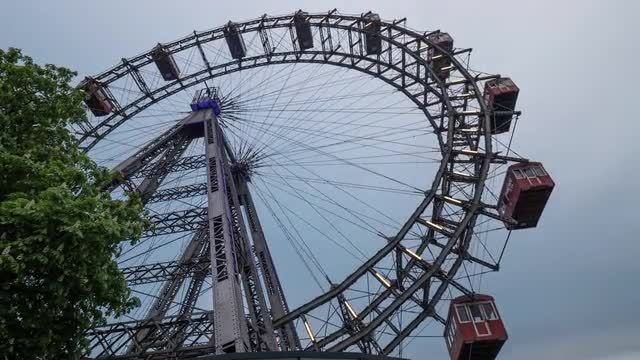 View of the ferris wheel from the ground, Vienna, Austria