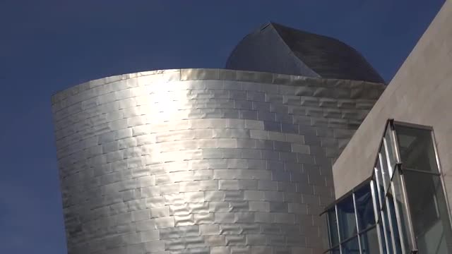 Detail pan of the exterior cladding at the Bilbao Guggenheim