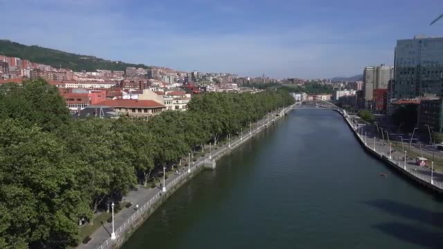 Right pan of the Nerbioi River in Bibao, Spain