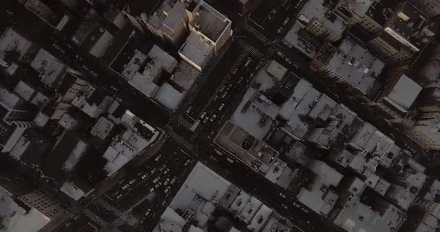 Birds eye view, looking directly down on New York City streets. USA