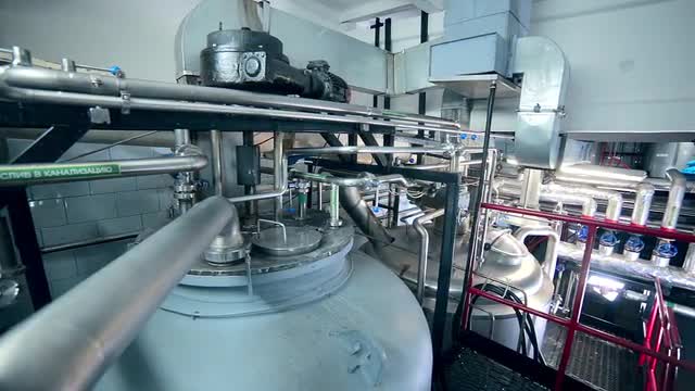 Modern technological industrial equipment. Pipelines, pumps, filters, gauges, sensors, motors. tank 