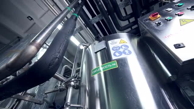 Modern technological industrial equipment. Pipelines, pumps, filters, gauges, sensors, motors. tank 